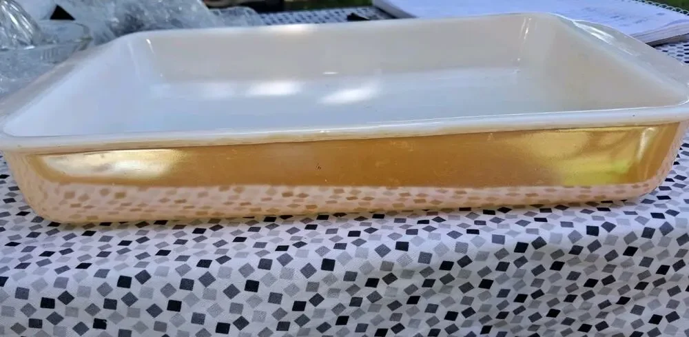 Vintage Fire King Peach Lusterware Rectangular Baking Dish Ovenware